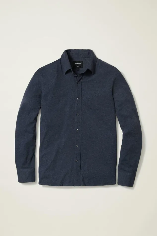 Men Casual Shirts Bonobos Jersey Everyday Shirt Heather Navy