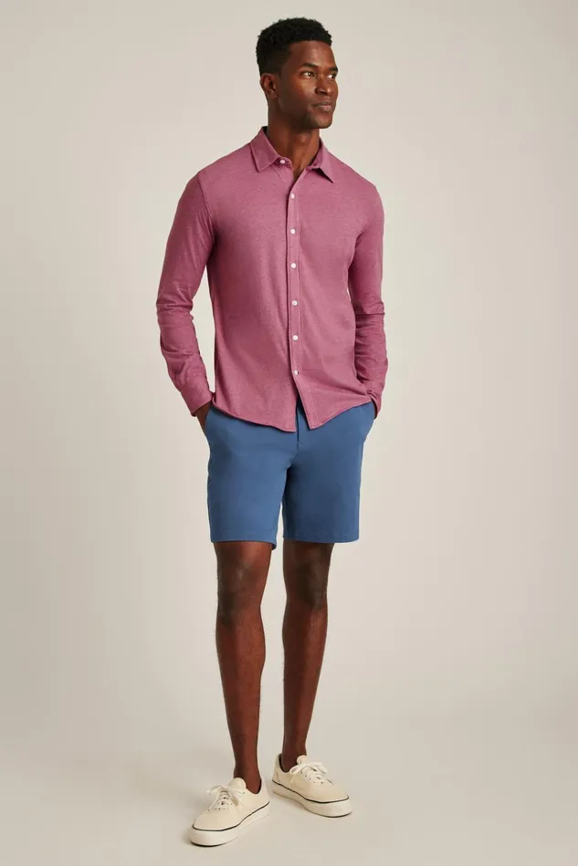 Men Casual Shirts Bonobos Jersey Everyday Shirt Mauve Orchid Feeder Stripe