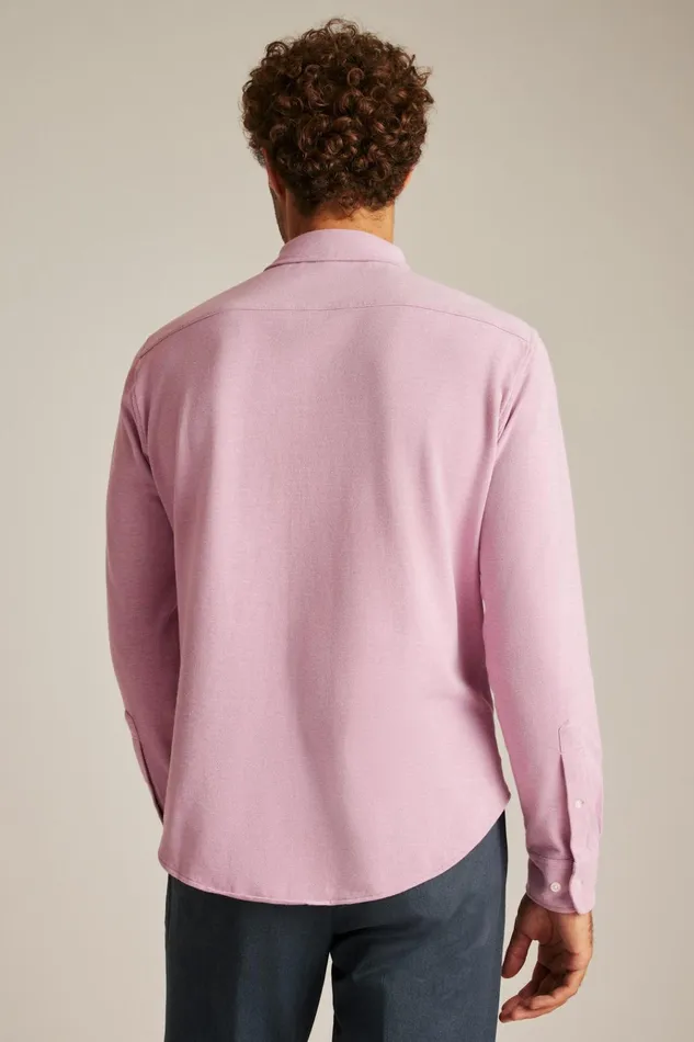 Men Casual Shirts Bonobos Knit Oxford Shirt Mauve Orchid