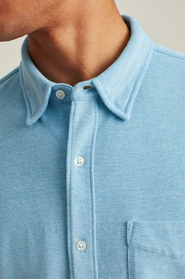 Men Casual Shirts Bonobos Knit Oxford Shirt Ocean View Solid