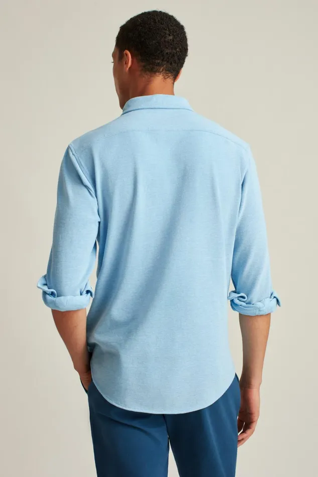 Men Casual Shirts Bonobos Knit Oxford Shirt Ocean View Solid