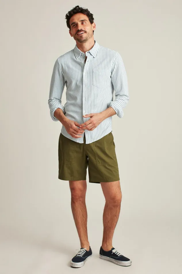 Men Casual Shirts Bonobos Knit Oxford Shirt Palm City Stripe