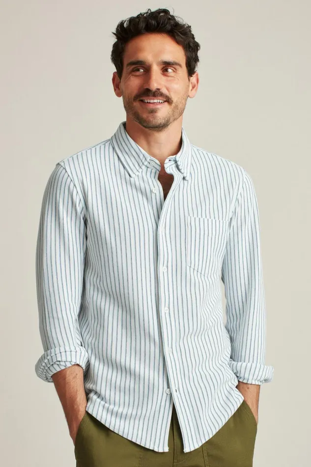 Men Casual Shirts Bonobos Knit Oxford Shirt Palm City Stripe