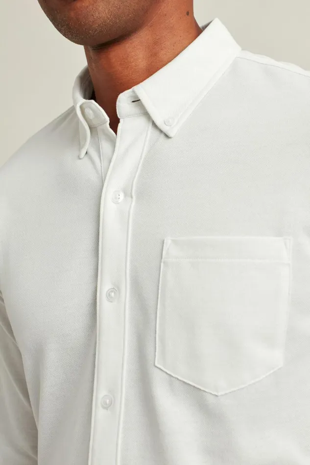Men Casual Shirts Bonobos Knit Oxford Shirt White