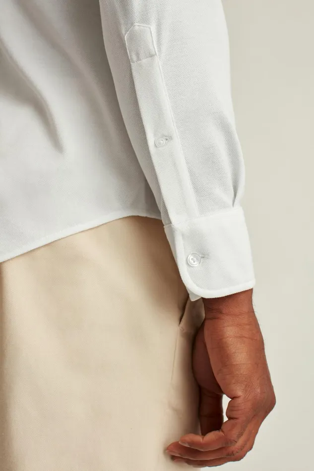 Men Casual Shirts Bonobos Knit Oxford Shirt White