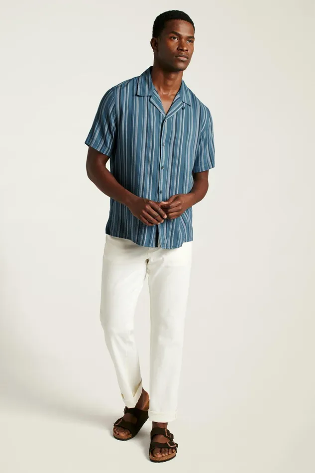 Men Casual Shirts Bonobos Limited Edition Riviera Cabana Shirt Blue Orion Stripe Men Casual Shirts Bonobos Limited Edition Riviera Cabana Shirt Blue Orion Stripe