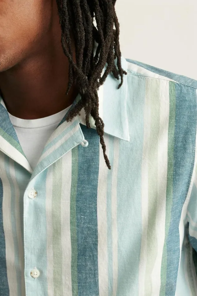 Men Casual Shirts Bonobos Limited Edition Riviera Cabana Shirt Blue Tortuga Stripe