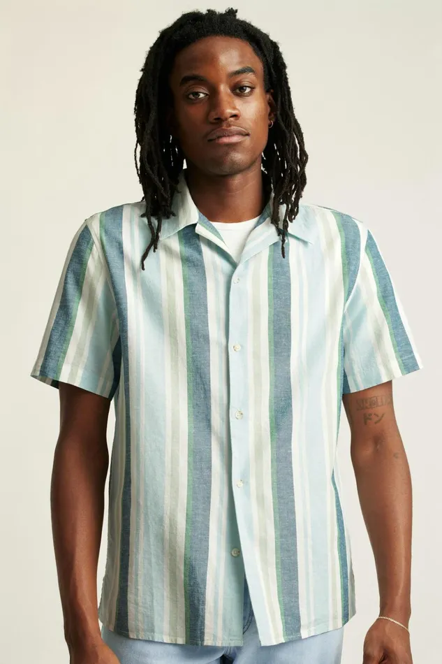 Men Casual Shirts Bonobos Limited Edition Riviera Cabana Shirt Blue Tortuga Stripe