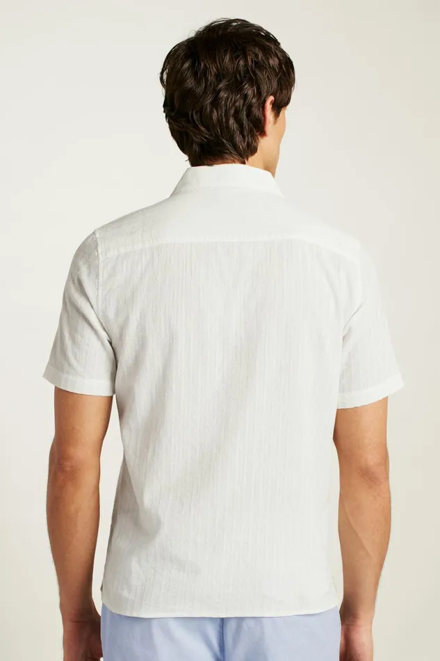 Men Casual Shirts Bonobos Limited Edition Riviera Cabana Shirt White Texture Stripe
