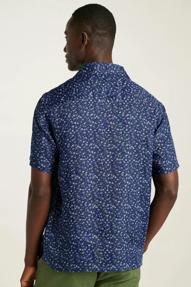 Men Casual Shirts Bonobos Linen Riviera Cabana Shirt Midnight Floral