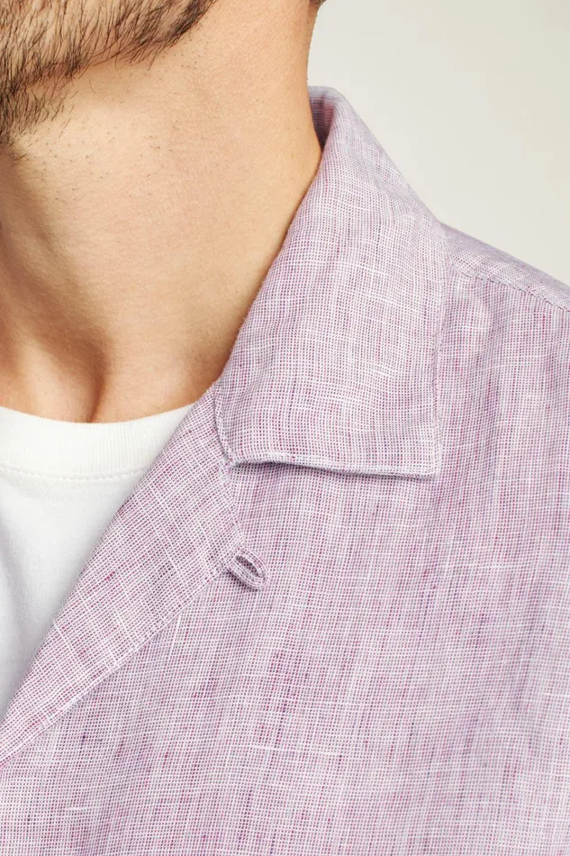 Men Casual Shirts Bonobos Linen Riviera Cabana Shirt Sangria Linen