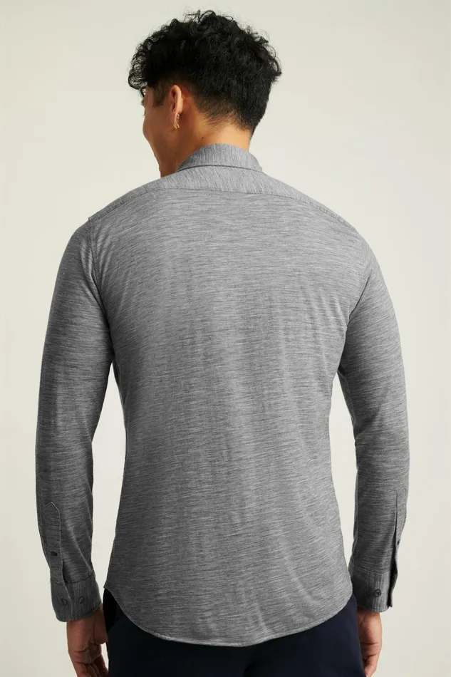 Men Casual Shirts Bonobos Performance Merino Shirt Heather Grey