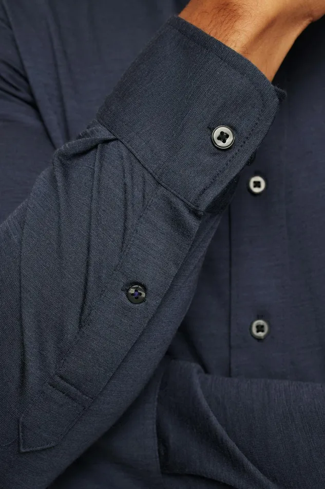 Men Casual Shirts Bonobos Performance Merino Shirt Navy Heather