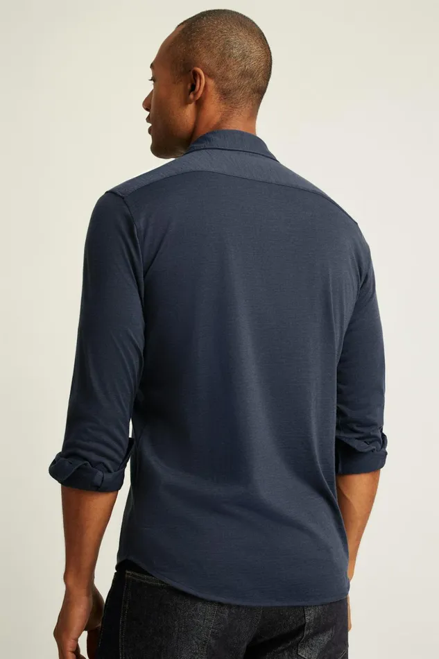 Men Casual Shirts Bonobos Performance Merino Shirt Navy Heather
