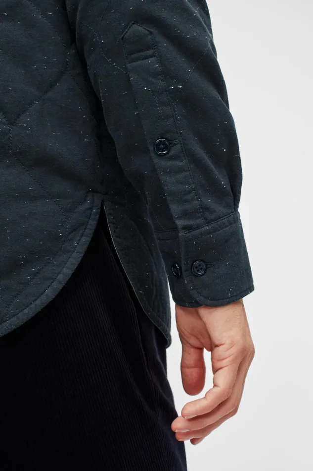 Men Casual Shirts Bonobos Quilted Shirt Jacket Navy