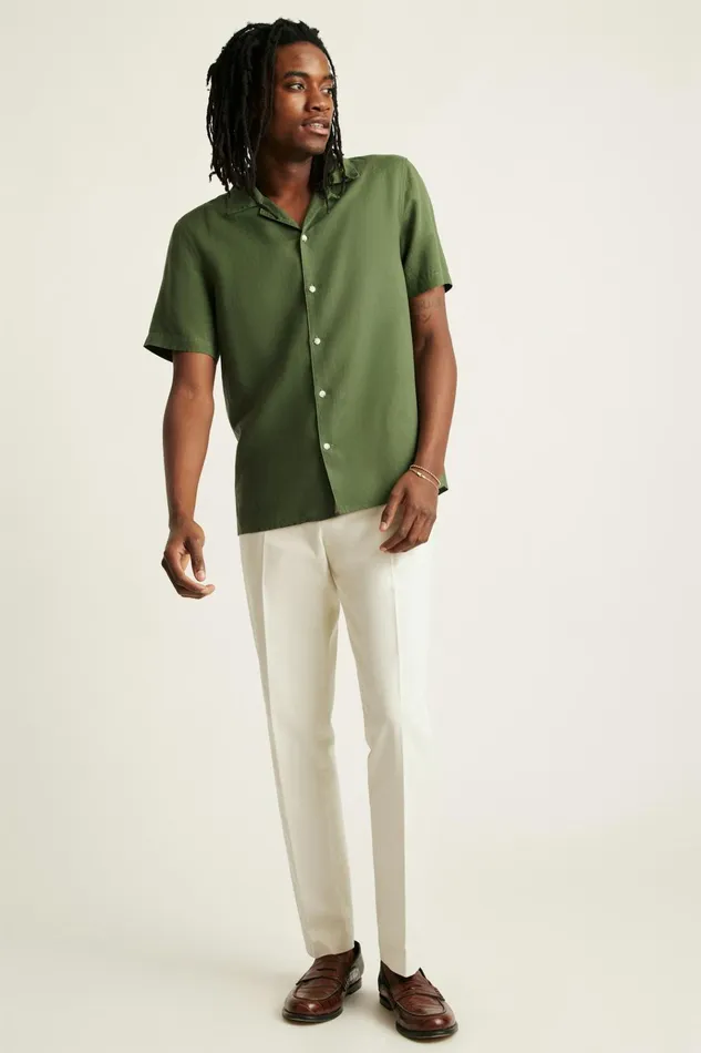 Men Casual Shirts Bonobos Riviera Cabana Shirt Crocodile Green