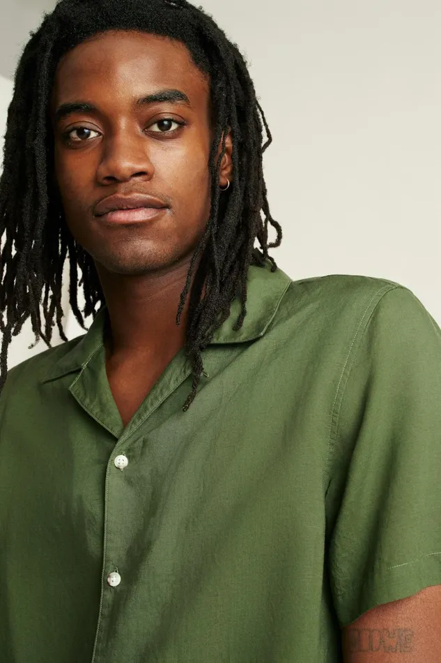 Men Casual Shirts Bonobos Riviera Cabana Shirt Crocodile Green