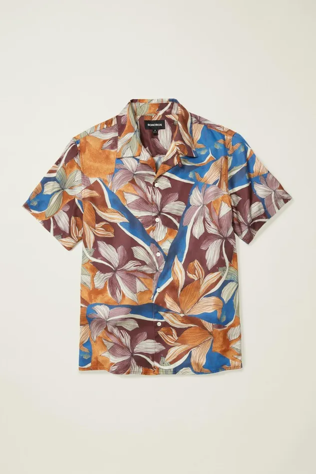 Men Casual Shirts Bonobos Riviera Cabana Shirt Rustic Floral