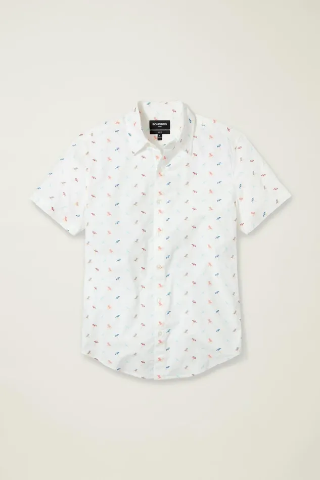 Men Casual Shirts Bonobos Riviera Short Sleeve Shirt Beach Day
