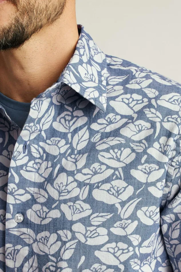 Men Casual Shirts Bonobos Riviera Short Sleeve Shirt Chambray Goodman Floral