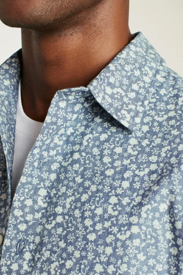 Men Casual Shirts Bonobos Riviera Short Sleeve Shirt Chambray Weekend Floral