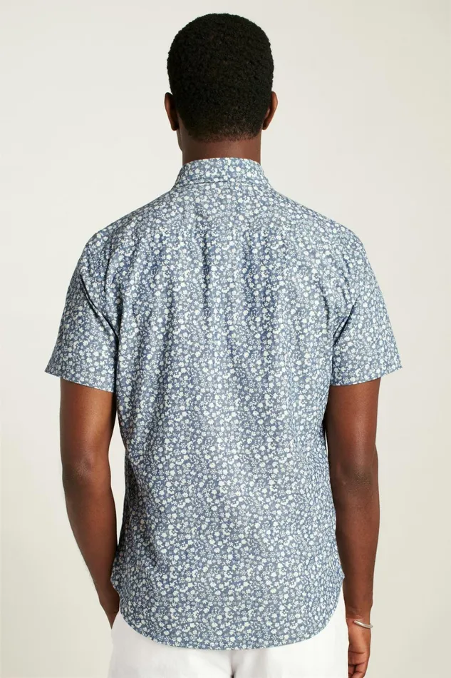 Men Casual Shirts Bonobos Riviera Short Sleeve Shirt Chambray Weekend Floral