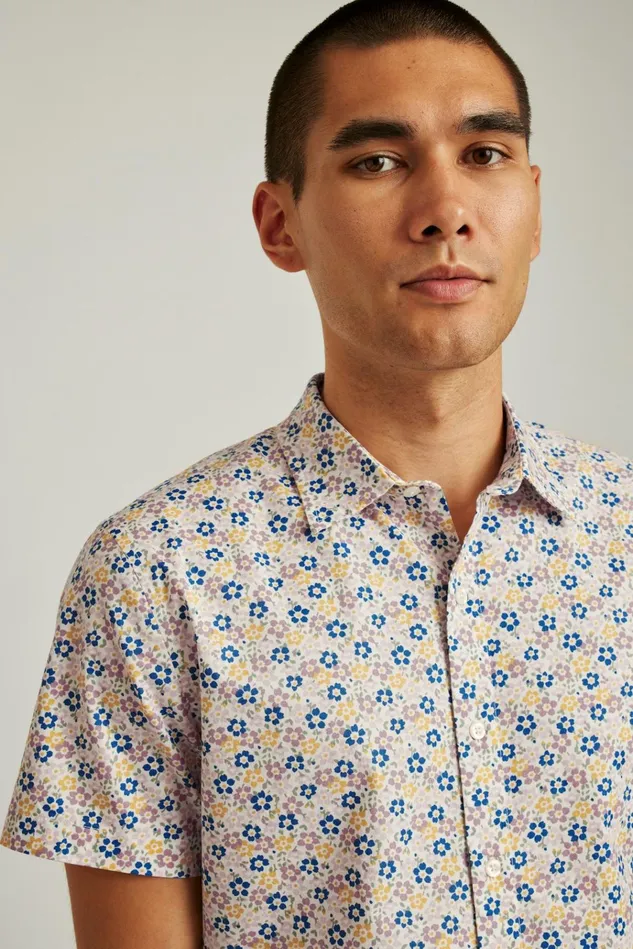 Men Casual Shirts Bonobos Riviera Short Sleeve Shirt Dusky Floral