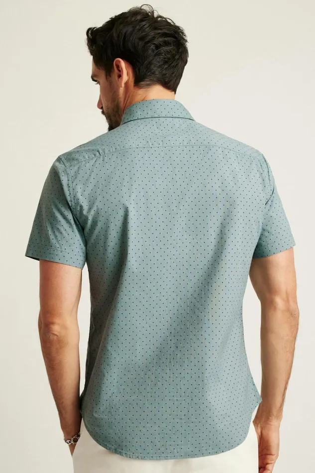 Men Casual Shirts Bonobos Riviera Short Sleeve Shirt Forest Pond Dot
