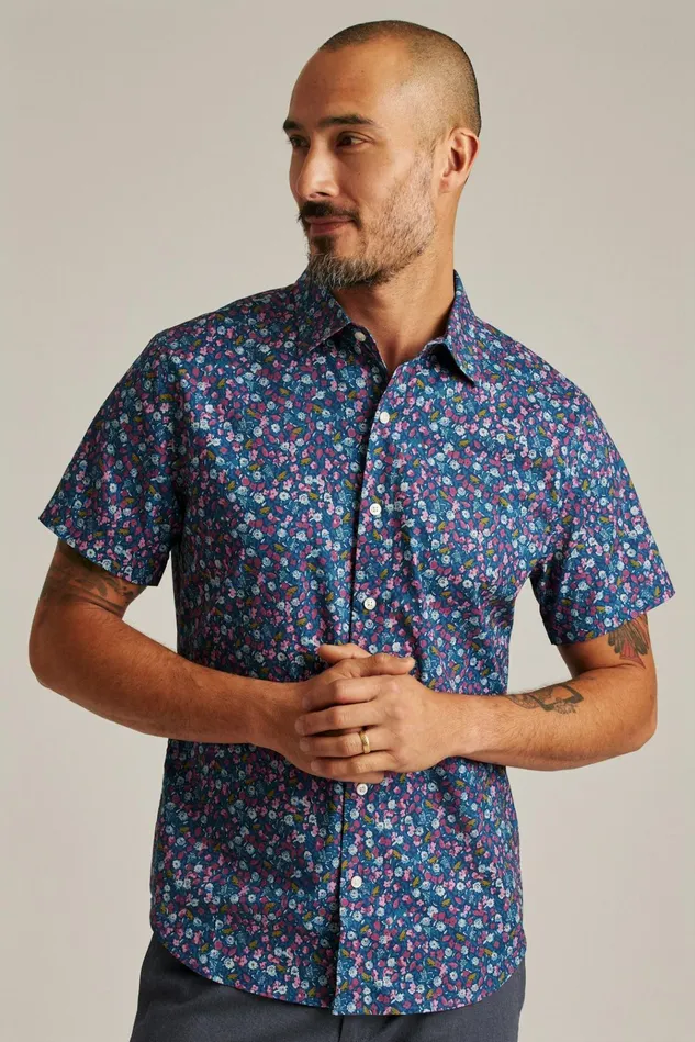 Men Casual Shirts Bonobos Riviera Short Sleeve Shirt Froggy Floral