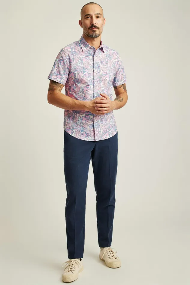 Men Casual Shirts Bonobos Riviera Short Sleeve Shirt Lavender Prowlers