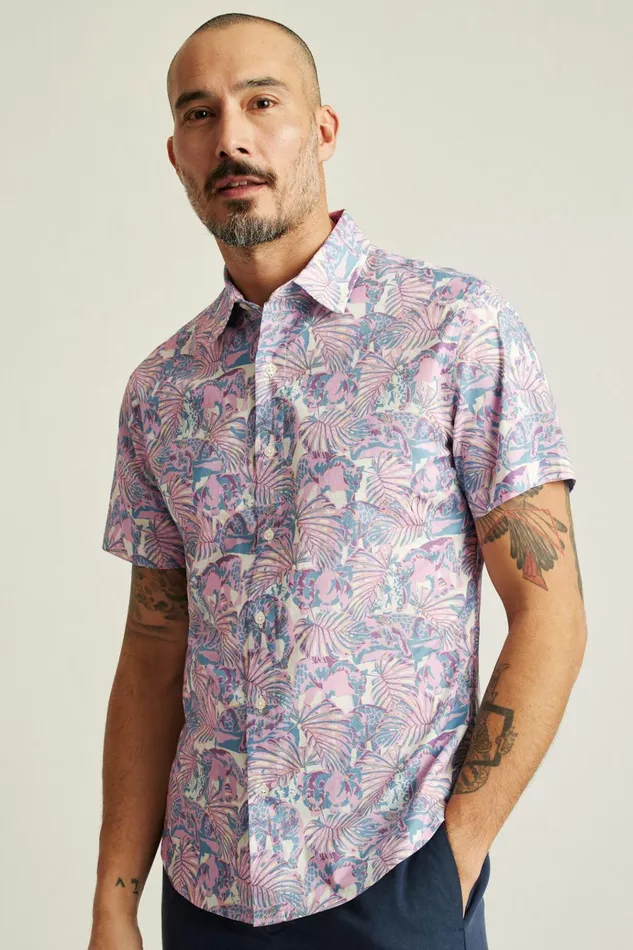 Men Casual Shirts Bonobos Riviera Short Sleeve Shirt Lavender Prowlers