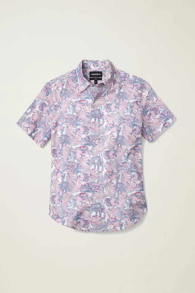 Men Casual Shirts Bonobos Riviera Short Sleeve Shirt Lavender Prowlers