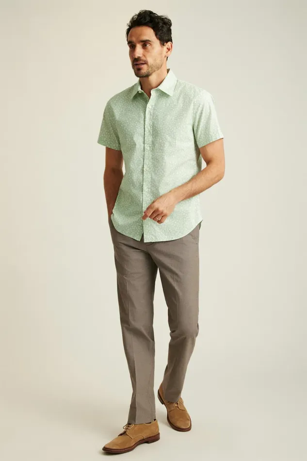 Men Casual Shirts Bonobos Riviera Short Sleeve Shirt Mint Bordeta Floral