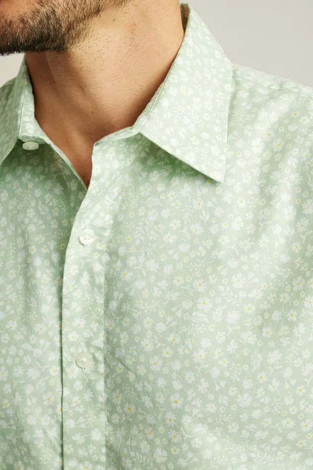 Men Casual Shirts Bonobos Riviera Short Sleeve Shirt Mint Bordeta Floral