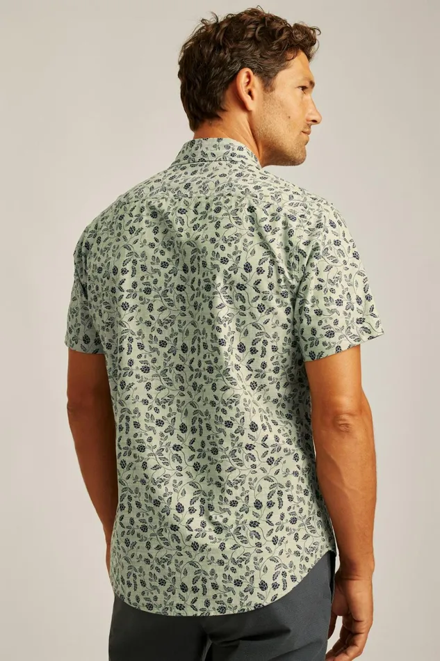 Men Casual Shirts Bonobos Riviera Short Sleeve Shirt Moss Hops