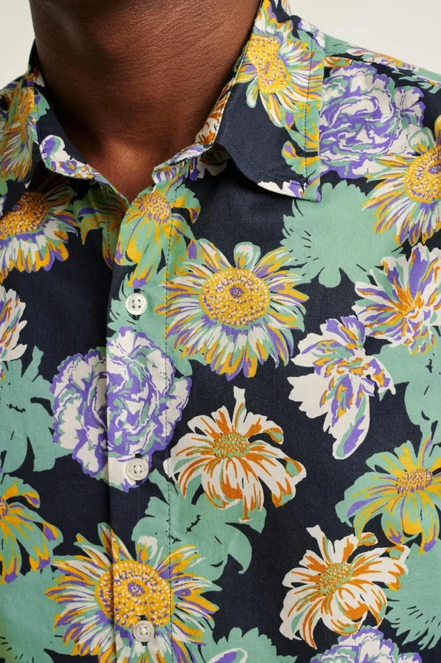 Men Casual Shirts Bonobos Riviera Short Sleeve Shirt Navy Chesapeake Floral