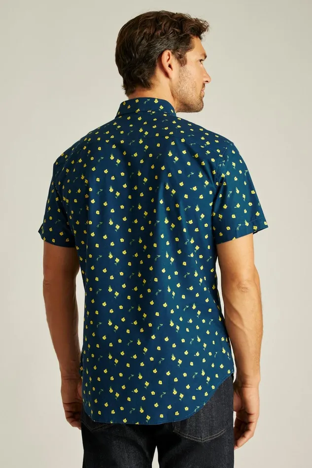 Men Casual Shirts Bonobos Riviera Short Sleeve Shirt Navy Pepper Floral