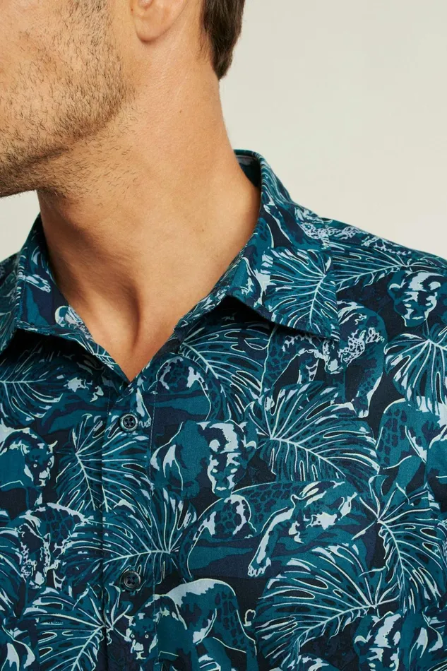 Men Casual Shirts Bonobos Riviera Short Sleeve Shirt Navy Prowlers