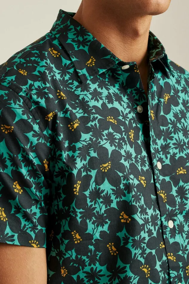 Men Casual Shirts Bonobos Riviera Short Sleeve Shirt Navy Shadow Floral
