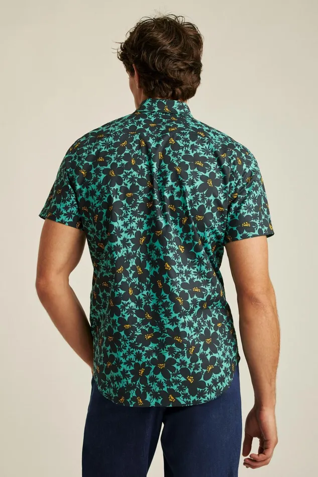 Men Casual Shirts Bonobos Riviera Short Sleeve Shirt Navy Shadow Floral