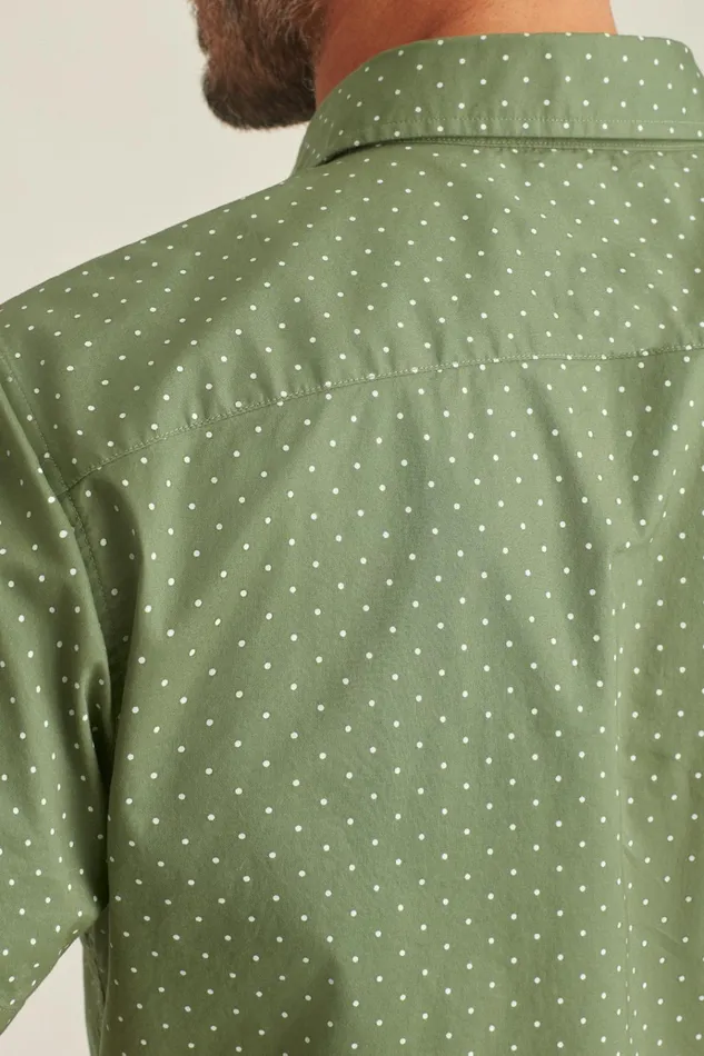 Men Casual Shirts Bonobos Riviera Short Sleeve Shirt Olive Dot