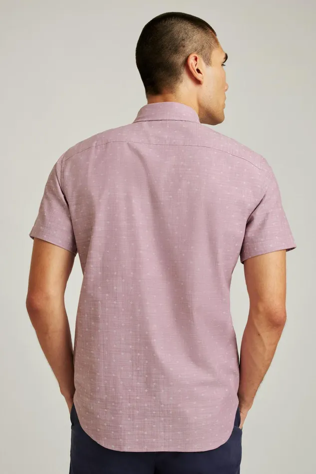 Men Casual Shirts Bonobos Riviera Short Sleeve Shirt Orchid Dobby Dot