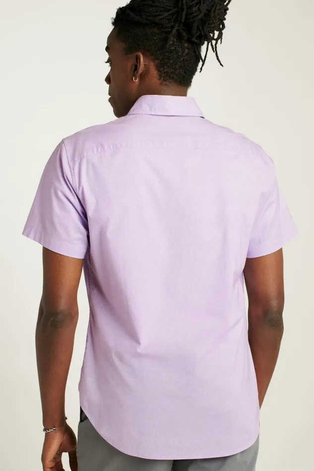 Men Casual Shirts Bonobos Riviera Short Sleeve Shirt Purple Micro Geo