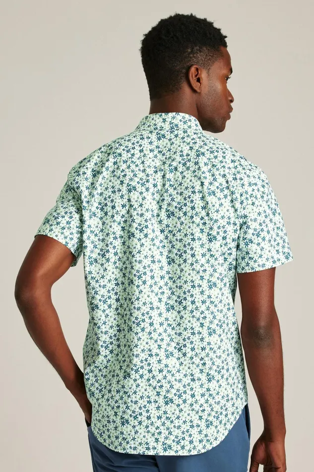 Men Casual Shirts Bonobos Riviera Short Sleeve Shirt Sage Green Parker Floral