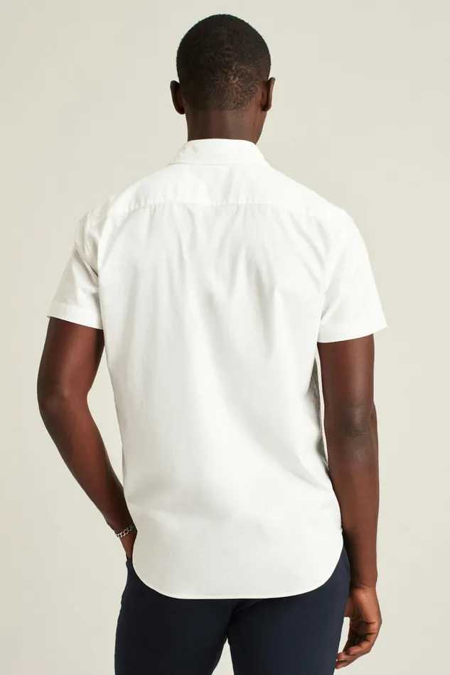 Men Casual Shirts Bonobos Riviera Short Sleeve Shirt Solid White
