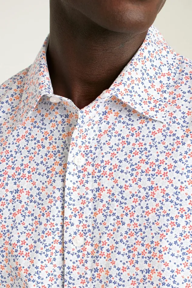 Men Casual Shirts Bonobos Riviera Short Sleeve Shirt White Peyton Floral