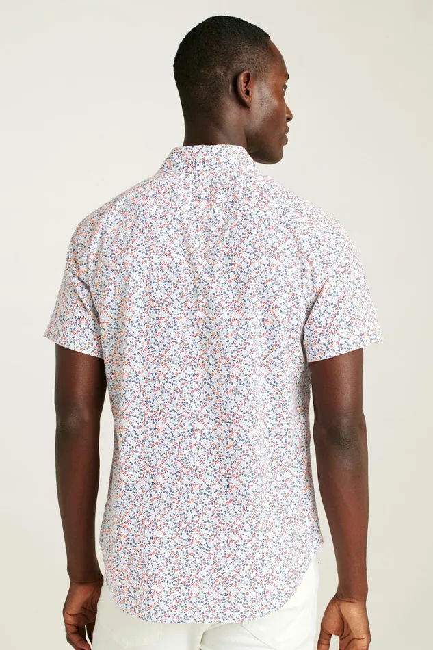 Men Casual Shirts Bonobos Riviera Short Sleeve Shirt White Peyton Floral