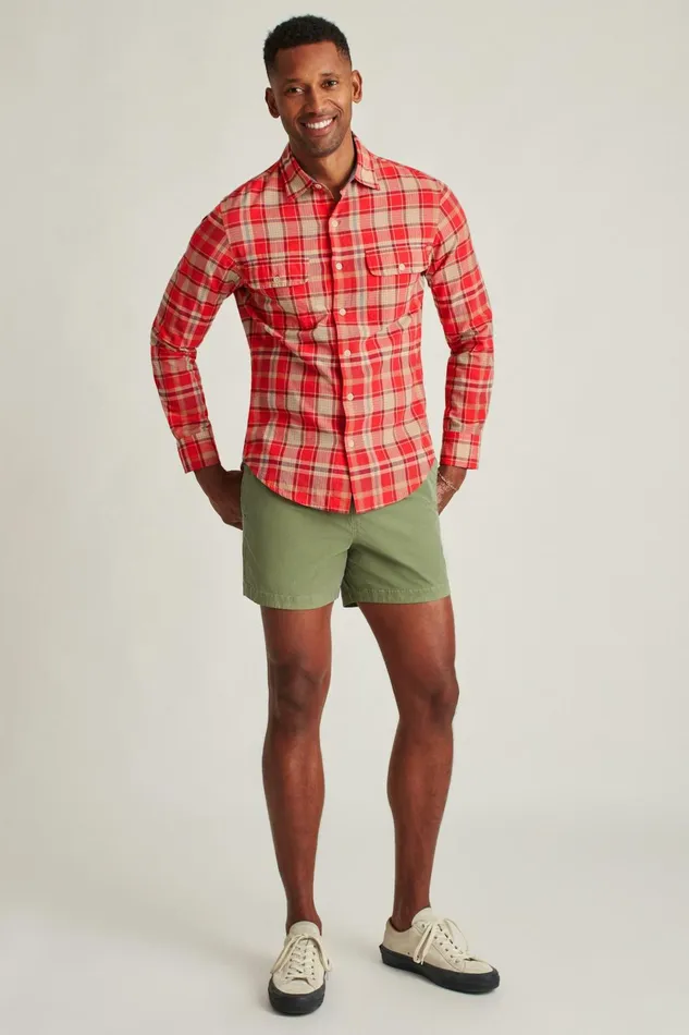 Men Casual Shirts Bonobos Seasonal Casual Shirts Red Plaid