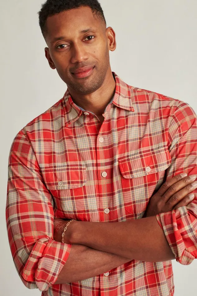 Men Casual Shirts Bonobos Seasonal Casual Shirts Red Plaid
