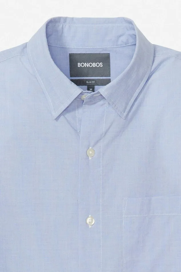 Men Casual Shirts Bonobos Washed ButtonDown Shirt River Blue End On End